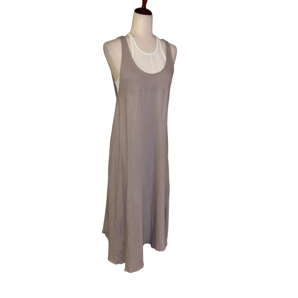 Free People Beach Beige Brown Boho Midi Maxi Dress Built In Tank Women's Small